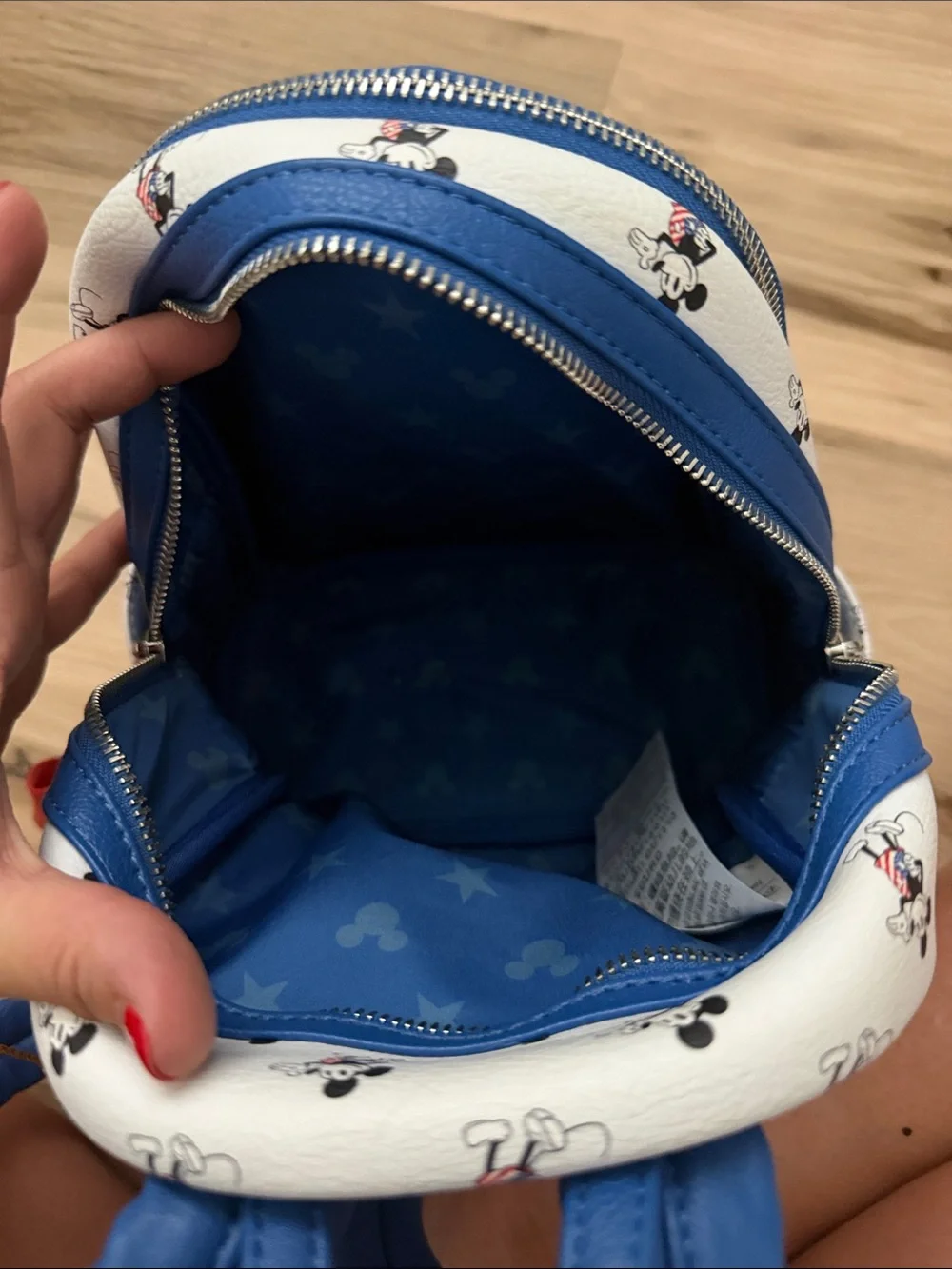 Loungefly White & Blue Mickey Mouse Mini Backpack